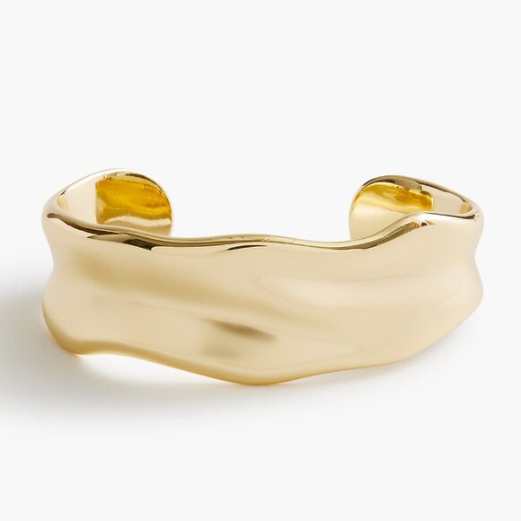 J. Crew Gold Molded Metal Cuff Bracelet/NWT - Picture 1 of 12